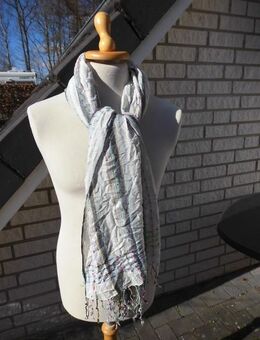 Cubus Schal 70 x 180 cm Fransen Quasten Lurex Tuch Halstuch Damen Accessoire 4,- - Flensburg