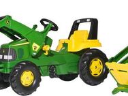 rolly toys® Trettraktor rollyJunior John Deere mit Lader und Trailer, Made in Europe Made in Germany