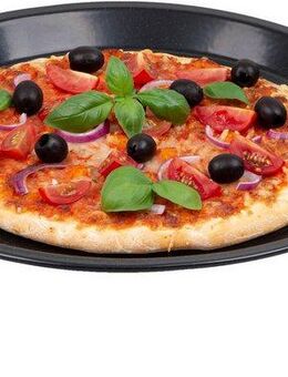 CHG Pizzablech PRIMA "Emaille", Emaille, Stahlblech, (1-St), mit praktischer Thermolochung, Made in Germany