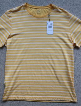 Mango Man MNG T-Shirt Streifen gelb weiß Größe L - Niddatal