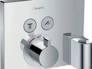 hansgrohe Brausethermostat ShowerSelect Unterputz für 2 Funktionen mit Schlauchanschluss & Duschkopfhalterung