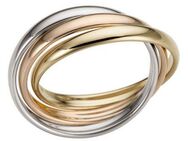 Firetti Goldring Schmuck Geschenk Gold 585, 3-Fach verschlungen, tricolor, massiv