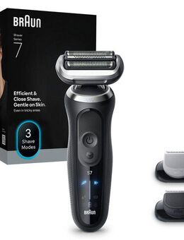 Braun Elektrorasierer Series 7 72-N1620s, Aufsätze: 2, Bis zu 60 Min Akku, +2 Aufsätze, 100% wasserdicht, Made in Germany