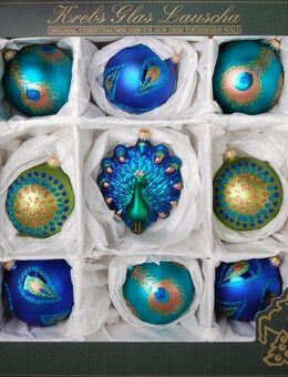 Krebs Glas Lauscha Weihnachtsbaumkugel Elegante Weihnacht, Weihnachtsdeko, Christbaumschmuck (9 St), hochwertige Christbaumkugeln aus Glas, mundgeblasen