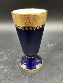 Limoges-Vase, echt Cobalt Ätzgold, Made in France, 14 cm - München