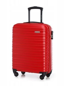 Premium Koffer Reisekoffer Kabinenkoffer mit Rippen ABS Kunststoff 34l rot - Wuppertal