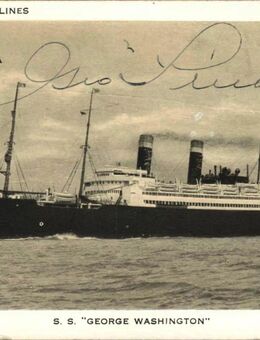 S.S. George Washington, Dampfer Postkarte T106b - Sinsheim Zentrum