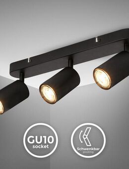 B.K.Licht Deckenspot Deckenlampe schwenkbar, GU10 Deckenleuchte, ohne Leuchtmittel, 39 cm Länge schwarz Schlafzimmerlampe