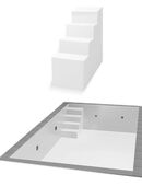 Styropor Pool 800x400x150 EPS30 mit Ecktreppe Variofit 78 cm in 63755