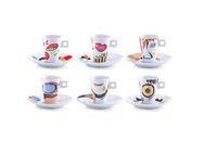 Zeller Present Espressotasse Faces, Porzellan, 6 Tassen, 6 Untertassen