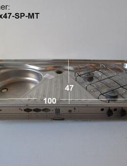 Cramer Kochfeld 50mba 2-flammig (rechts) mit Spülbecken gebraucht ca 100 x 47 (zB Dethleffs) cm MIT Typenschild, Sonderpreis - Schotten Zentrum