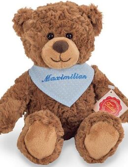 Teddy Hermann® Kuscheltier Teddy braun mit blauem Halstuch, 30 cm, mit individueller Bestickung