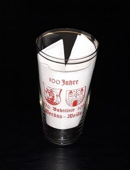 100 Jahre Bahnlinie Werdau Weida Deutsche Reichsbahn Getränkeglas 1876 - 1976 DR - Nürnberg