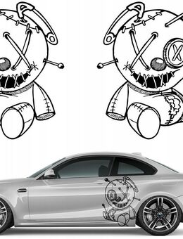 Aufkleber für Auto - Gruseliger Teddybär (62x80 cm) 2 Stück Set 2 - Ingolstadt