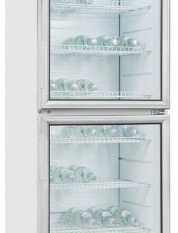 exquisit Getränkekühlschrank GKS350-2-GT-280D weiss, 173 cm hoch, 60 cm breit, 320 L Volumen, Getränkekühlschrank mit Glastür, LED