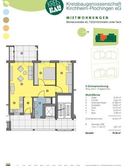**Moderne 3 Zimmer-Genossenschaftswohnung** - Kirchheim (Teck)