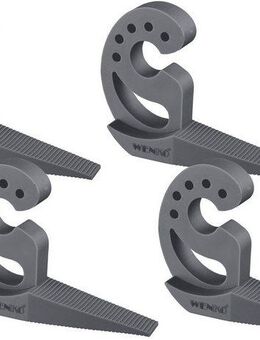 WENKO Fensterstopper Modell Multi-STOP® Anthrazit, (Set, 4-tlg), Klemmschutz, Türstopper aus Kunststoff