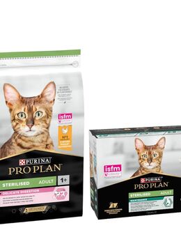 PURINA PRO PLAN Trockenfutter + 10 x 85 g Sterilised Adult Maintenance gratis! - 10 kg Sterilised Adult Delicate Digestion