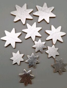 Sterne Weihnachtsschmuck Deko Weihnachten Stern Silber Holz Bastelmaterial 11 - Essen