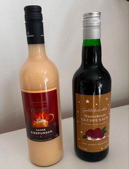 Glühpunsch Winterbeere von Goldschätzchen und Sahne Eierpunsch von Katlenburger Früchte Likör Elbschluck - Hamburg