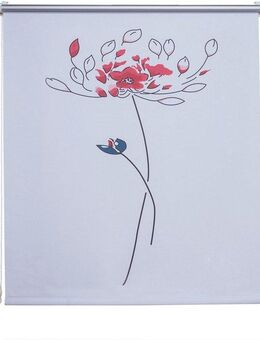 Seitenzugrollo Druck Blume, Liedeco, verdunkelnd, ohne Bohren, freihängend, Klemmfix