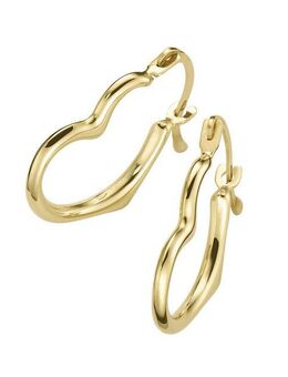 Luigi Merano Paar Creolen in Herzform, Gold 585