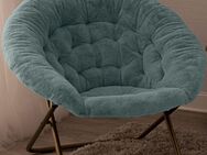 Foldable Bedroom Chair- Billion Cosy Faux Fur Chair, Shell Shape - Bremen