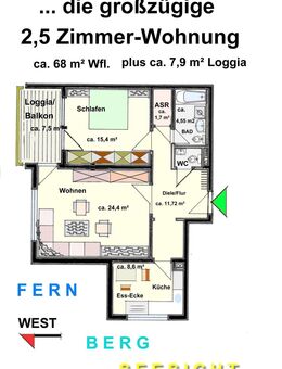 Ihre großzügige Miet-Wohnung in Markdorf, für Single oder ein Pärchen, ruhig und eine schöne Aussicht ...! - Markdorf