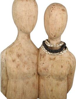 Casablanca by Gilde Dekofigur Skulptur Pair, natur (1 St), Dekoobjekt, aus Holz, Höhe 37 cm, Wohnzimmer