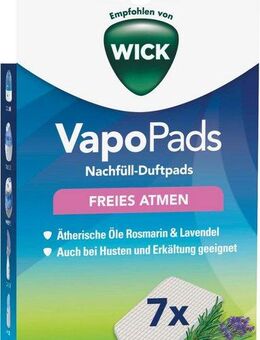 WICK Inhalations-Zusatz VapoPads Rosmarin & Lavendel - VBR Packung, 7-tlg., Passen zu unseren Luftbefeuchtern, Inhalatoren & Diffusoren, 7er-Pack