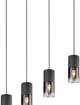 TRIO Leuchten Pendelleuchte ROBIN, ohne Leuchtmittel, Hängelampe 4-flammig, höhenverstellbar, Glasschirme Ø 10 cm, Esszimmer