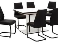 HELA Essgruppe Ariana, Esstisch mit 6 Stühlen, ausziehbarer Küchentisch, (Set, 7-tlg., 1 Tisch ausziehbar / 6 Stühle), Tisch 120-160cm, 6 Stühle mit hoher Belastbarkeit