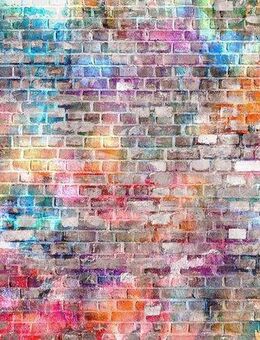 Papermoon Fototapete STEINWAND ZIEGEL GRAFFITI