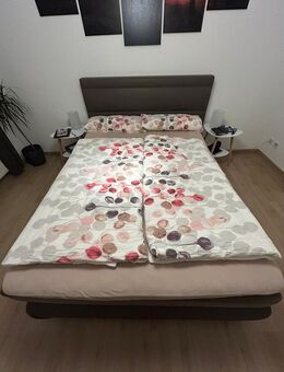 Boxspringbett 140x210 cm – Braun – Leder/Stoff - Augustusburg