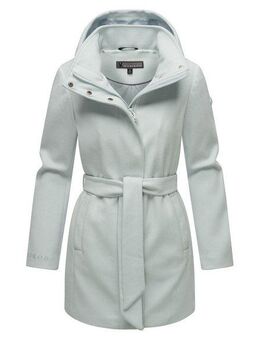 Marikoo Kurzmantel Katalinaa Eleganter Wickel Mantel mit Taillengürtel und Oversized Hood Kapuze