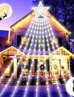 350 LED Wasserfall-Lichterkette – Strahlende Dekoration für Innen und Außen Weiss Set3245 - Ingolstadt
