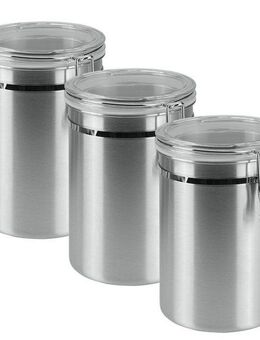 Metaltex Vorratsdose, Edelstahl, (3-tlg), Inox-Verschluss