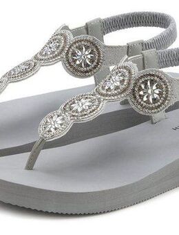 Venice Beach Badezehentrenner Sandale, Pantolette, Badeschuh ultraleicht mit Glitzerdetails VEGAN