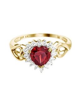 Firetti Fingerring Schmuck Geschenk Gold 333 Damenring Goldring Edelstein Farbstein, mit Granat, Zirkonia (synth)