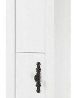 Home affaire Hochschrank Florenz, Badschrank im Landhausstil, Schrank mit Metallgriffen in Pinie Weiß, mit ausreichend Stauraum hinter Drehtüren