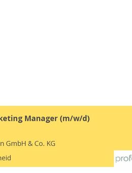 Senior Marketing Manager (m/w/d) - Lüdenscheid