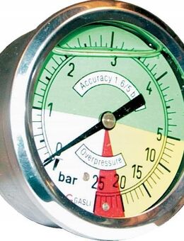 Hydraulik Manometer für Glyzerin-Sprüher, M 1/4-Anschluss hinten Glycerin SET 1 - Wuppertal
