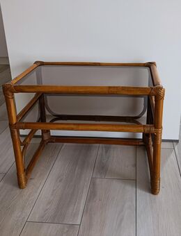 Beistelltisch Bambus 2 Rauchglasplatten 65 x 42 cm - Bad Bederkesa