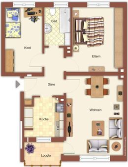 Gepflegte 3 Zimmer - Wohnung mit weissem Wannenbad und Balkon - Mönchengladbach