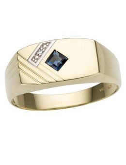 Firetti Diamantring Schmuck Geschenk Gold 585 Damenring Verlobungsring Goldring, mit Saphir - mit Brillant