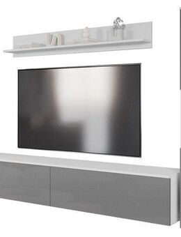 INOSIGN Wohnwand PARIS, Vitrine Türanschlag links/rechts wechselbar, (Komplett-Set, 4-St), grifflose Design, stehend und hängend montierbar