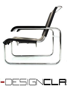 1a, early Edition Marcel Breuer B35 / S35L Lounge Chair / Freischwinger Sessel für Thonet, Kernleder, Stahlrohr, Chrom, 1 of 2, im Traumzustand - Hamminkeln Zentrum
