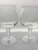 9 Cognacschwenker mit graviertem Blumenrankendekor in 24340