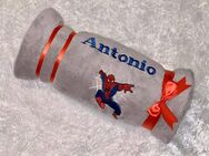 Babydecke mit Aufschrift "Antonio" und Spidermann- ideales Geschenk - Freilassing