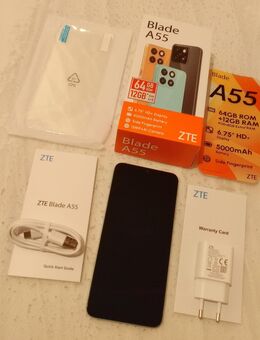ZTE Blade A55 6,75 Zoll HD+ 4G LTE Android Smartphone 4GB + 64GB - 🔵Blau🔵 - Handy Hülle - Landau (Pfalz)